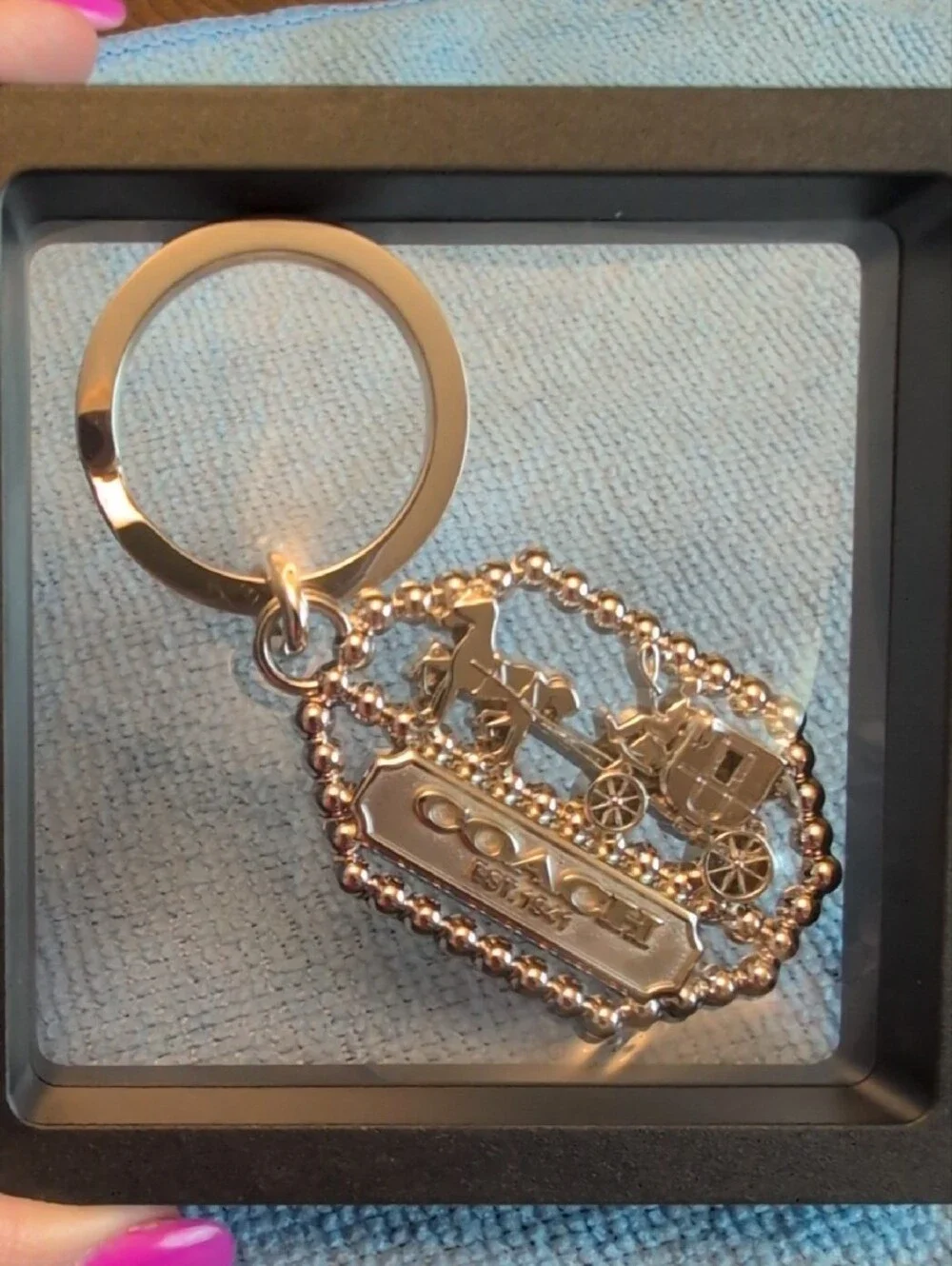 Coach Carriage Logo Key Chain Bag Charm